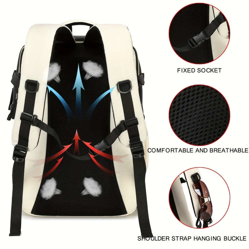 Reiserucksack für Herren, wasserdichter Computer-Rucksack, mit Schuhfach, Computer-Handgepäck-Rucksack