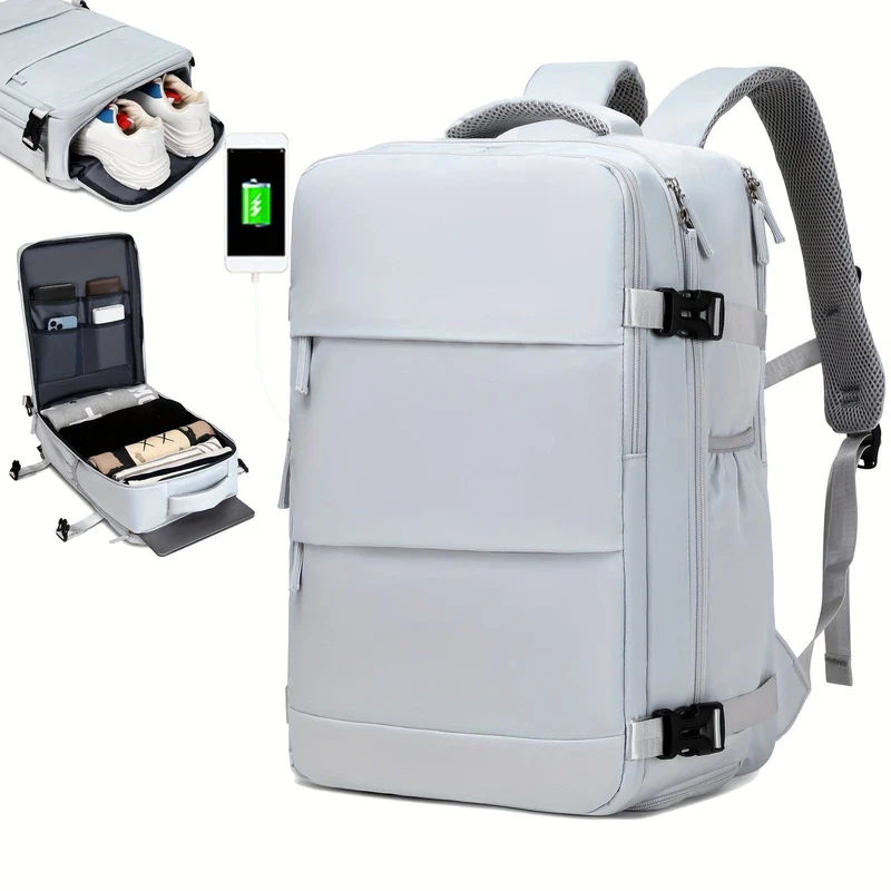 Reiserucksack für Herren, wasserdichter Computer-Rucksack, mit Schuhfach, Computer-Handgepäck-Rucksack