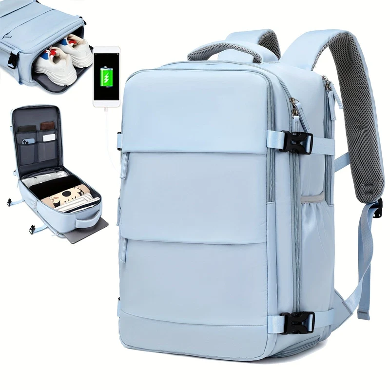 Reiserucksack für Herren, wasserdichter Computer-Rucksack, mit Schuhfach, Computer-Handgepäck-Rucksack