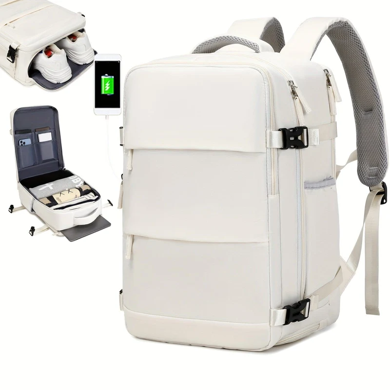 Reiserucksack für Herren, wasserdichter Computer-Rucksack, mit Schuhfach, Computer-Handgepäck-Rucksack
