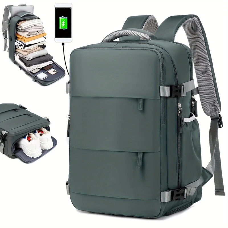 Reiserucksack für Herren, wasserdichter Computer-Rucksack, mit Schuhfach, Computer-Handgepäck-Rucksack