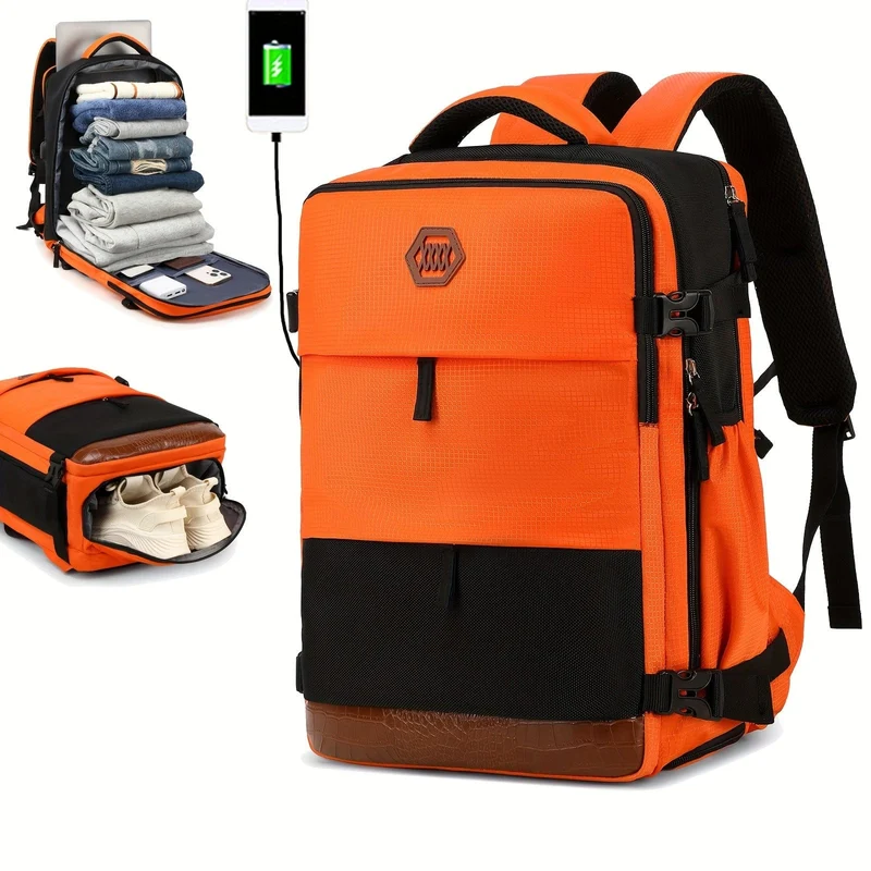 Reiserucksack für Herren, wasserdichter Computer-Rucksack, mit Schuhfach, Computer-Handgepäck-Rucksack