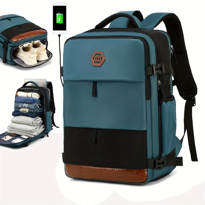 Reiserucksack für Herren, wasserdichter Computer-Rucksack, mit Schuhfach, Computer-Handgepäck-Rucksack