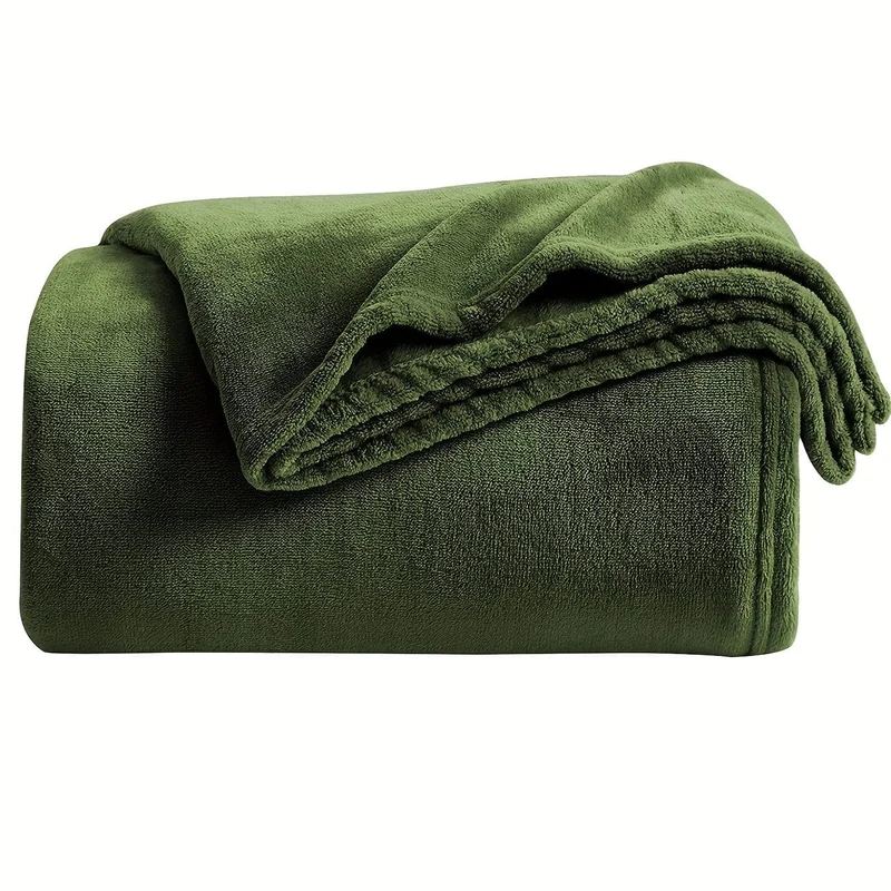 1 Stück einfarbige Flanelldecke, warme, gemütliche, weiche Bettdecke für Couch, Bett, Sofa