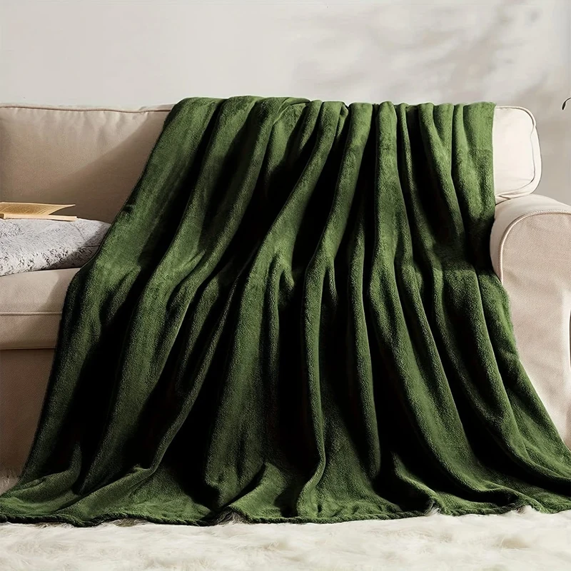 1 Stück einfarbige Flanelldecke, warme, gemütliche, weiche Bettdecke für Couch, Bett, Sofa