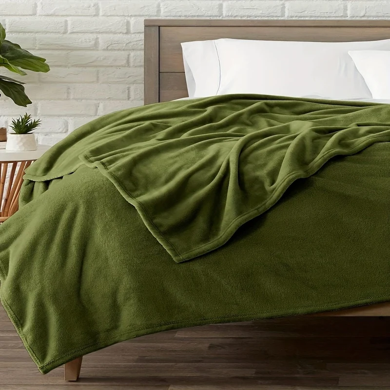 1 Stück einfarbige Flanelldecke, warme, gemütliche, weiche Bettdecke für Couch, Bett, Sofa