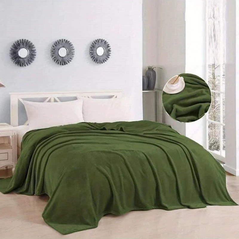 1 Stück einfarbige Flanelldecke, warme, gemütliche, weiche Bettdecke für Couch, Bett, Sofa