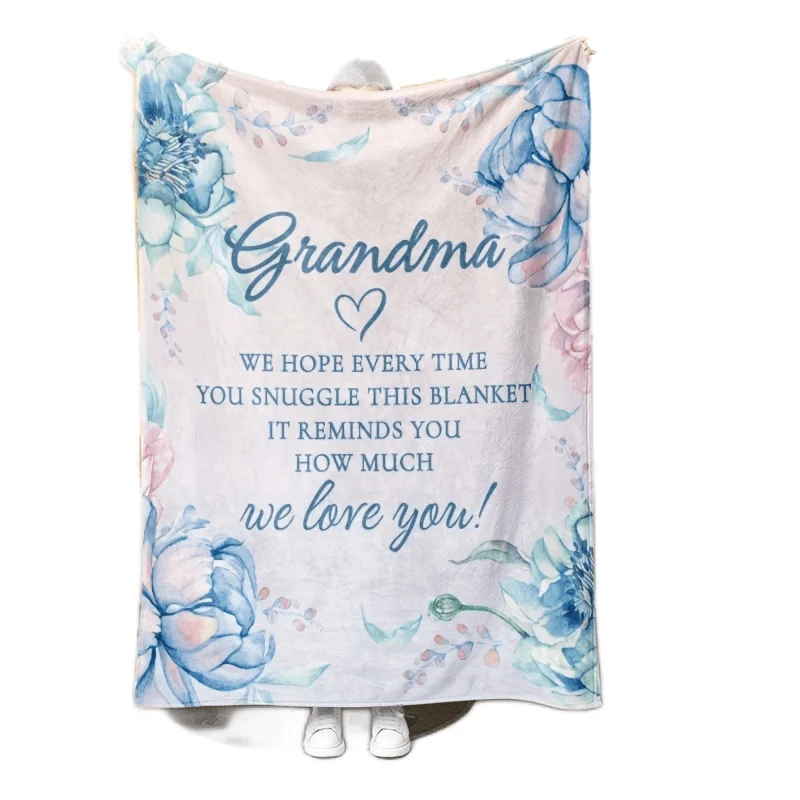 1 Stück leichte Flanelldecke, Enkelin schenkt Großmutter Geschenkdecke, superweiche Decke, Weihnachtsgeschenkdecke