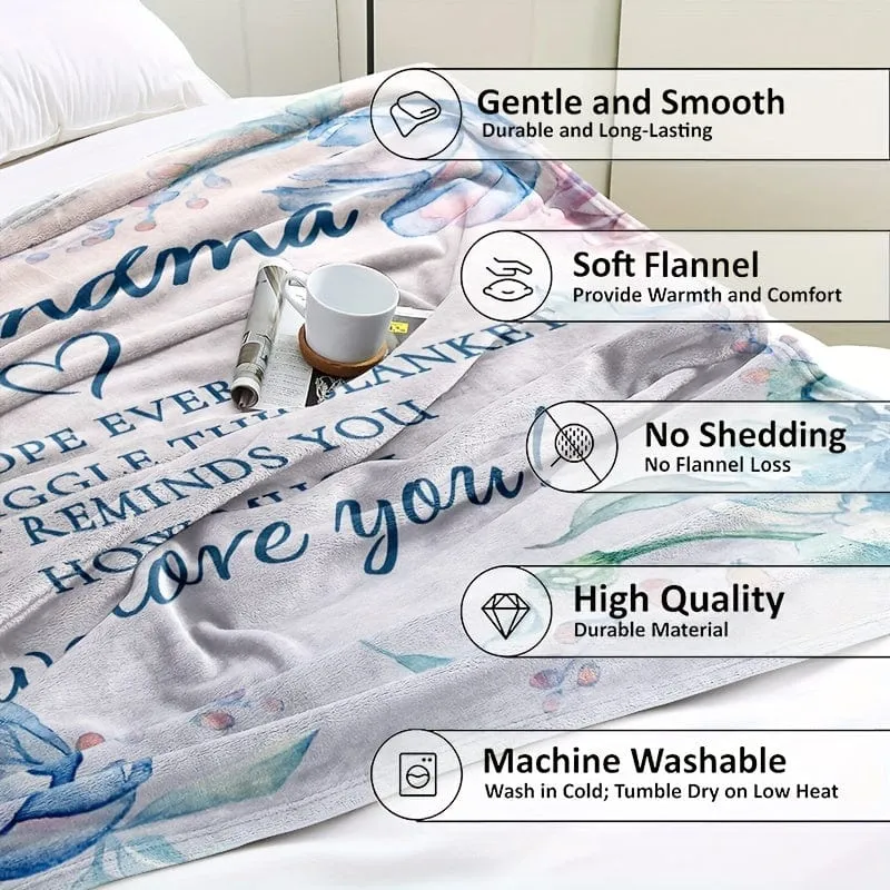 1 Stück leichte Flanelldecke, Enkelin schenkt Großmutter Geschenkdecke, superweiche Decke, Weihnachtsgeschenkdecke