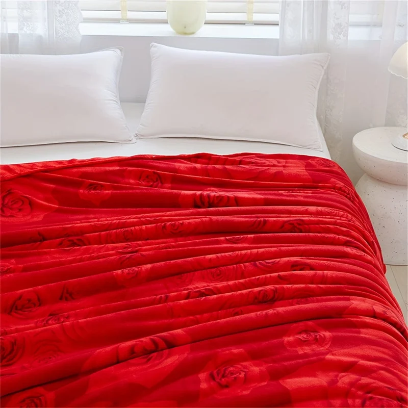 1 Stück Bettdecke mit Rosenmuster, weiche, bequeme Decke für Sofa, Büro, Bett, Camping, Reisen, Valentinstag-Geschenkdecke