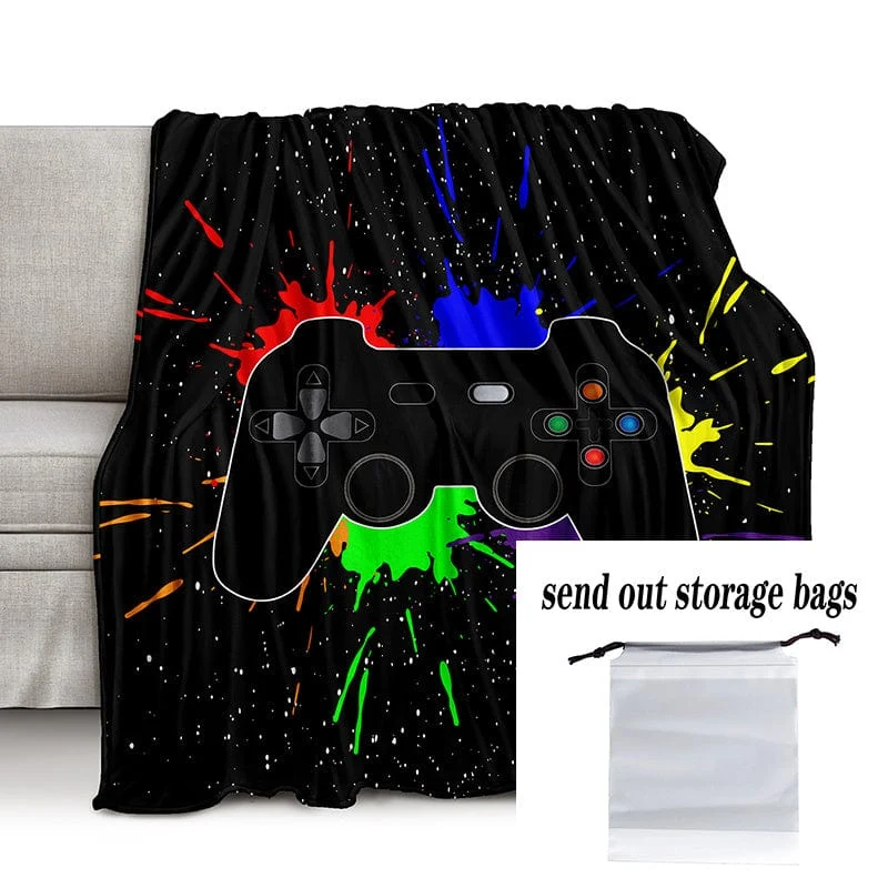 1 Stück Flanelldecke, Decke mit Computer-Gamer-Muster, gemütliche, warme, weiche Decke für Sofa, Büro, Bett und Reisen