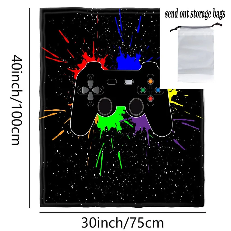 1 Stück Flanelldecke, Decke mit Computer-Gamer-Muster, gemütliche, warme, weiche Decke für Sofa, Büro, Bett und Reisen