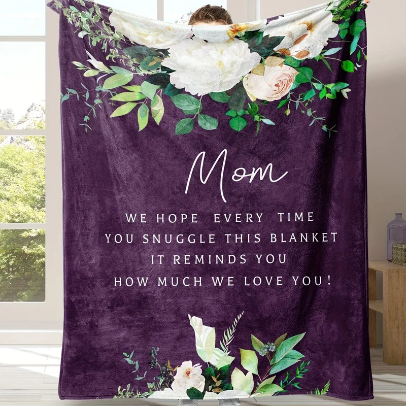 1 Stück Flanelldecke mit Blumenmuster, warme, gemütliche, weiche Überwurfdecke für Couch, Bett, Sofa, Stuhl, Camping, Muttertagsgeschenk