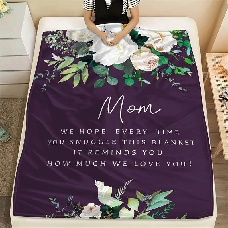 1 Stück Flanelldecke mit Blumenmuster, warme, gemütliche, weiche Überwurfdecke für Couch, Bett, Sofa, Stuhl, Camping, Muttertagsgeschenk