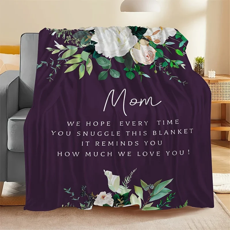 1 Stück Flanelldecke mit Blumenmuster, warme, gemütliche, weiche Überwurfdecke für Couch, Bett, Sofa, Stuhl, Camping, Muttertagsgeschenk