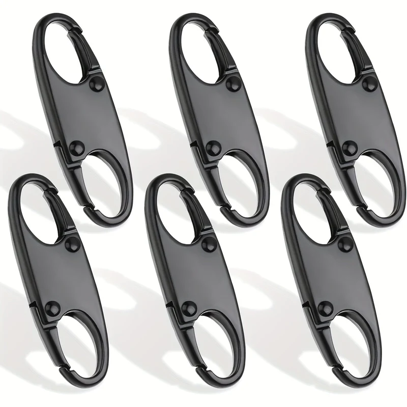 4 Stück doppelte kleine Karabiner-Clips, S-förmiger Karabiner, Schlüsselanhänger, kleiner Legierungs-Karabinerhaken-Reißverschluss-Clip zum Angeln/Camping/im Freien, Reißverschluss-Schloss, Reißverschluss-Zug-Ersatz, Verbindungs-Reißverschluss-Clips, Diebstahlschutz