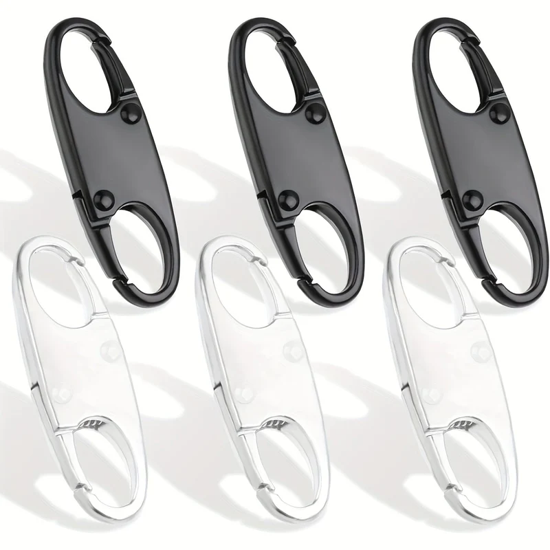 4 Stück doppelte kleine Karabiner-Clips, S-förmiger Karabiner, Schlüsselanhänger, kleiner Legierungs-Karabinerhaken-Reißverschluss-Clip zum Angeln/Camping/im Freien, Reißverschluss-Schloss, Reißverschluss-Zug-Ersatz, Verbindungs-Reißverschluss-Clips, Diebstahlschutz