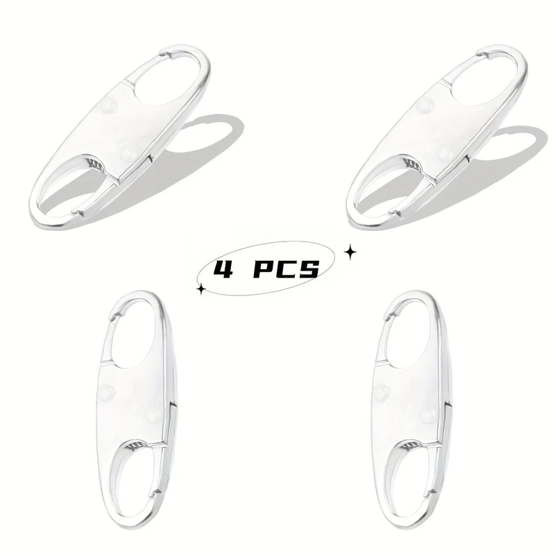 4 Stück doppelte kleine Karabiner-Clips, S-förmiger Karabiner, Schlüsselanhänger, kleiner Legierungs-Karabinerhaken-Reißverschluss-Clip zum Angeln/Camping/im Freien, Reißverschluss-Schloss, Reißverschluss-Zug-Ersatz, Verbindungs-Reißverschluss-Clips, Diebstahlschutz