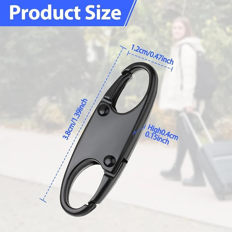 4 Stück doppelte kleine Karabiner-Clips, S-förmiger Karabiner, Schlüsselanhänger, kleiner Legierungs-Karabinerhaken-Reißverschluss-Clip zum Angeln/Camping/im Freien, Reißverschluss-Schloss, Reißverschluss-Zug-Ersatz, Verbindungs-Reißverschluss-Clips, Diebstahlschutz