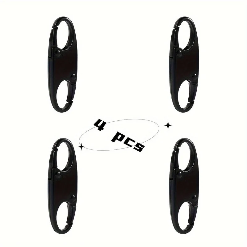 4 Stück doppelte kleine Karabiner-Clips, S-förmiger Karabiner, Schlüsselanhänger, kleiner Legierungs-Karabinerhaken-Reißverschluss-Clip zum Angeln/Camping/im Freien, Reißverschluss-Schloss, Reißverschluss-Zug-Ersatz, Verbindungs-Reißverschluss-Clips, Diebstahlschutz