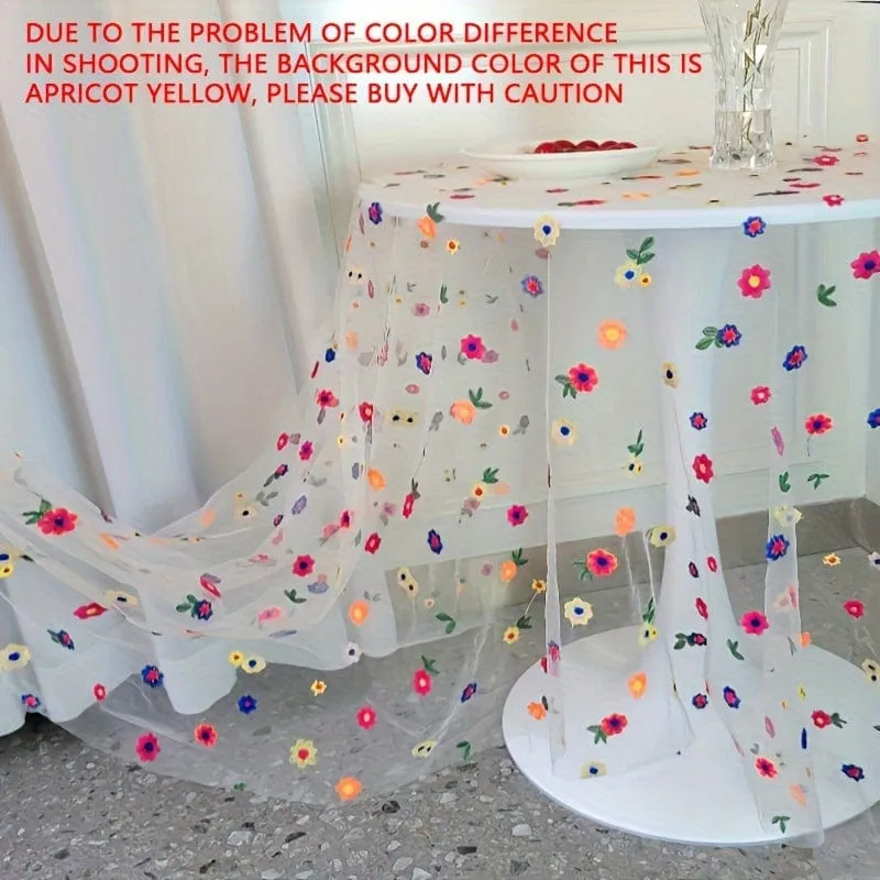 1 Stück Tischdecke aus europäischer Spitze, bestickte Tischdecke aus Polyester für Esszimmer, Couchtisch, Beistelltisch, Fernsehschrank, elegante Wohndekoration, Hochzeitsdekoration für den Garten im Freien