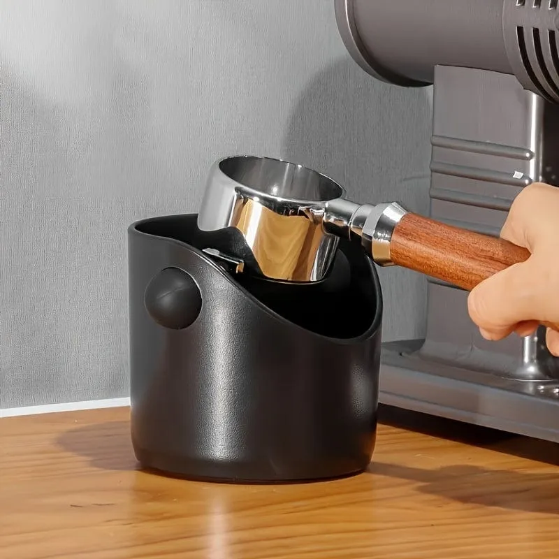 1 Stück, Espresso-Abklopfbox, gerade Form, Kaffee-Auffangbehälter für Kaffeesatz, Kaffeeabfallbehälter mit abnehmbarer Klopfstange und rutschfester Basis, stoßdämpfender, langlebiger Boden