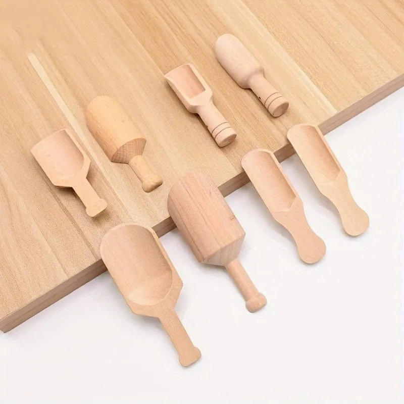 4-teiliges Set Tee- und Salzlöffel aus Holz – perfekt für Tee, Kaffee und Badesalz – 4er-Set