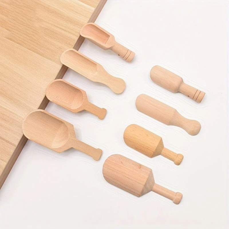 4-teiliges Set Tee- und Salzlöffel aus Holz – perfekt für Tee, Kaffee und Badesalz – 4er-Set