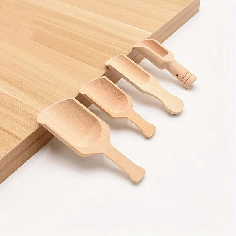 4-teiliges Set Tee- und Salzlöffel aus Holz – perfekt für Tee, Kaffee und Badesalz – 4er-Set