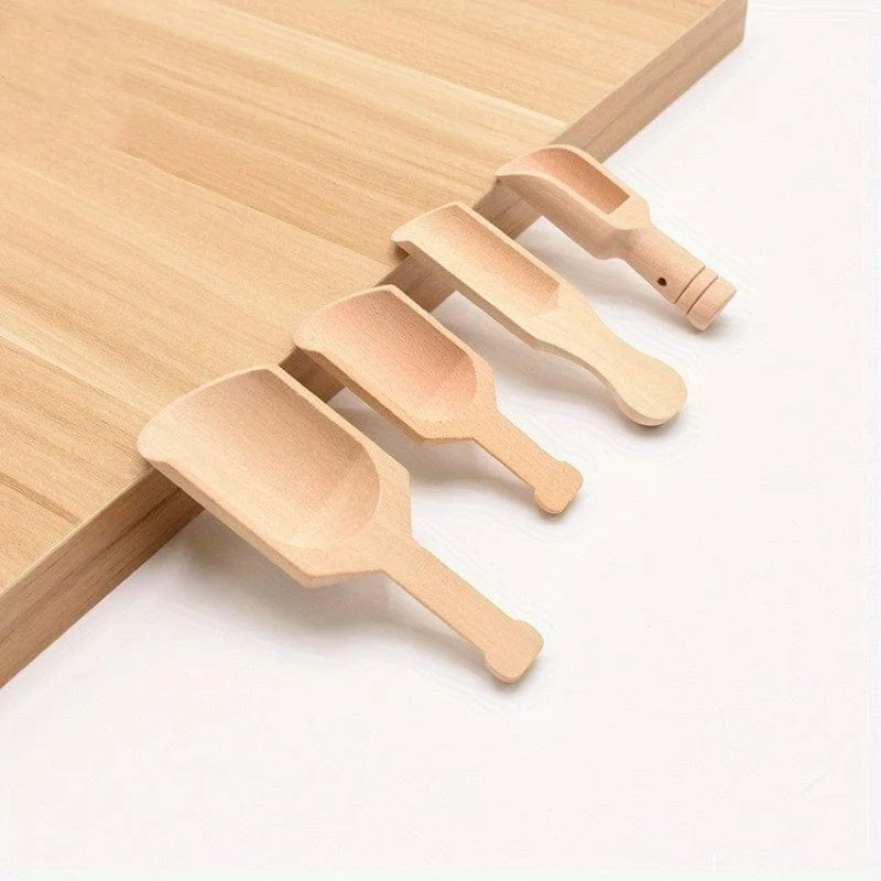 4-teiliges Set Tee- und Salzlöffel aus Holz – perfekt für Tee, Kaffee und Badesalz – 4er-Set