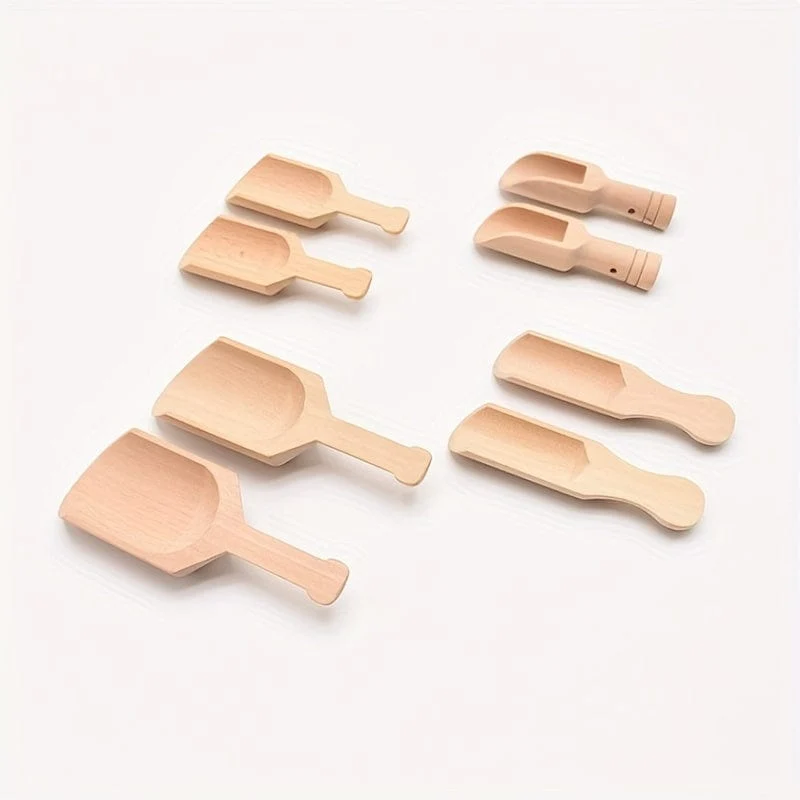 4-teiliges Set Tee- und Salzlöffel aus Holz – perfekt für Tee, Kaffee und Badesalz – 4er-Set