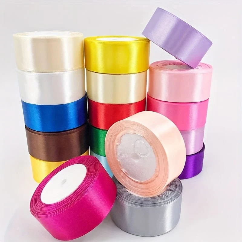 40 mm Seidensatinband zum Basteln, Handarbeit, DIY, Geschenkpapier, Party, Hochzeit, dekorative Blumensträuße, Kuchendekor-Material, kurz, auffällig