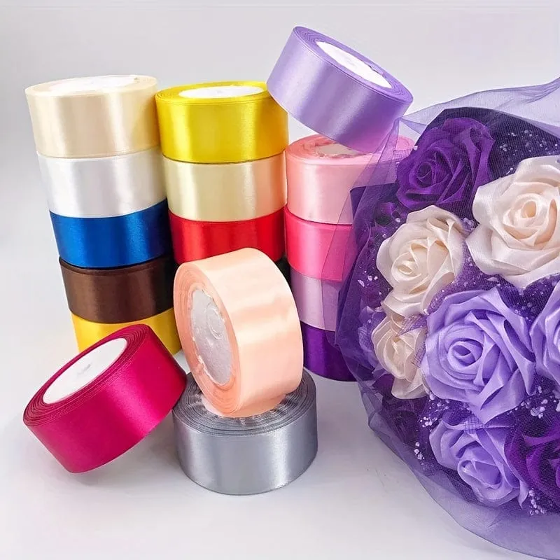 40 mm Seidensatinband zum Basteln, Handarbeit, DIY, Geschenkpapier, Party, Hochzeit, dekorative Blumensträuße, Kuchendekor-Material, kurz, auffällig