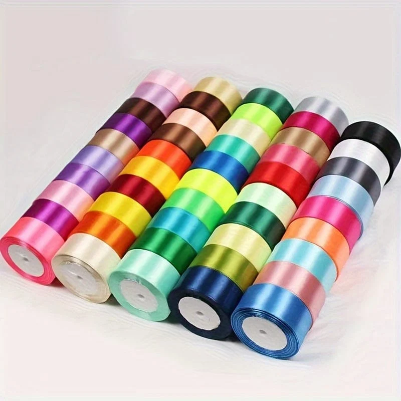 40 mm Seidensatinband zum Basteln, Handarbeit, DIY, Geschenkpapier, Party, Hochzeit, dekorative Blumensträuße, Kuchendekor-Material, kurz, auffällig