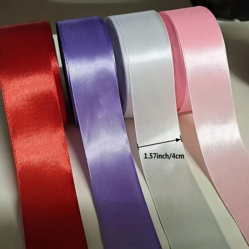 40 mm Seidensatinband zum Basteln, Handarbeit, DIY, Geschenkpapier, Party, Hochzeit, dekorative Blumensträuße, Kuchendekor-Material, kurz, auffällig