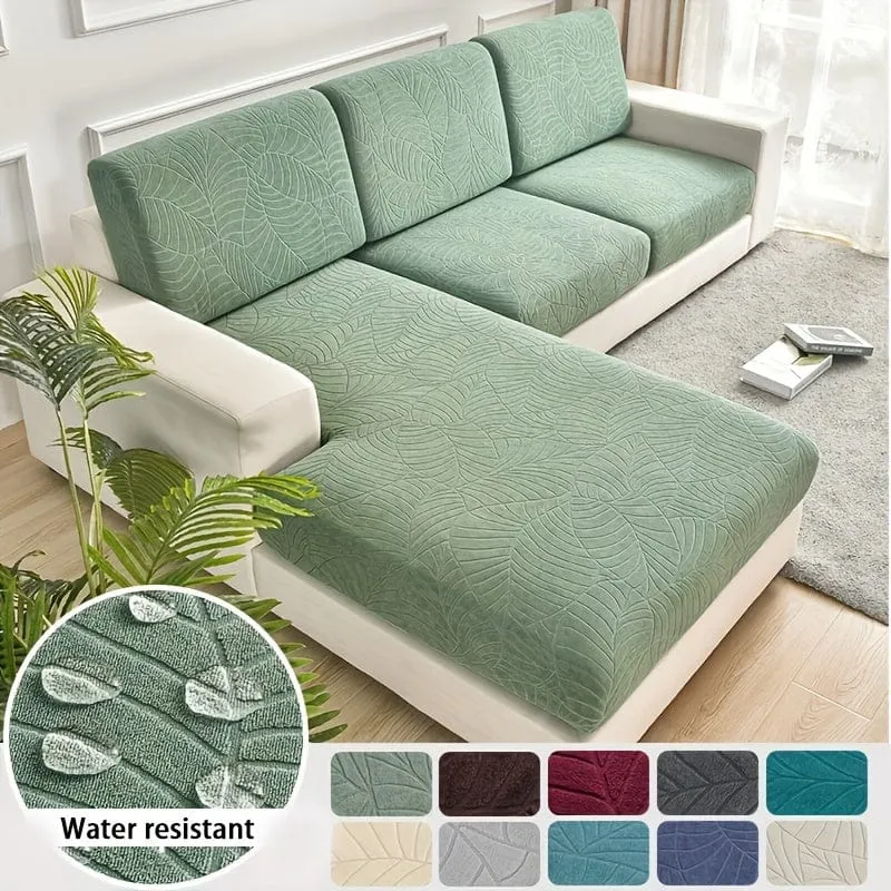 Wasserdichter Jacquard-Sofabezug mit großem Blatt-Design, einziehbar, waschbar, langlebig, elastisch, für alle Jahreszeiten, universeller Möbelschutz für moderne Heimdekoration
