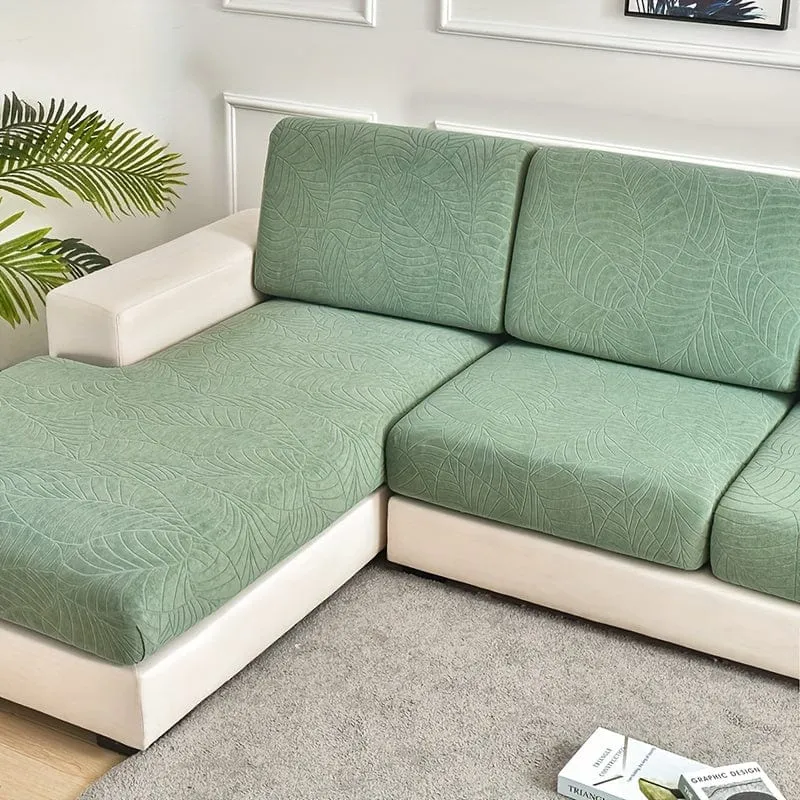 Wasserdichter Jacquard-Sofabezug mit großem Blatt-Design, einziehbar, waschbar, langlebig, elastisch, für alle Jahreszeiten, universeller Möbelschutz für moderne Heimdekoration
