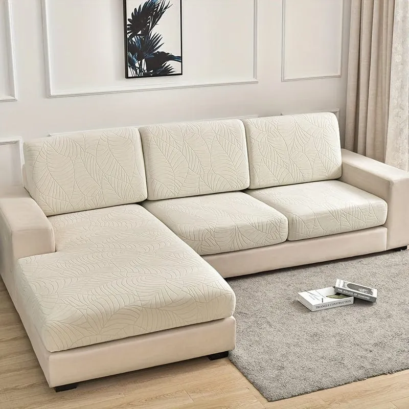 Wasserdichter Jacquard-Sofabezug mit großem Blatt-Design, einziehbar, waschbar, langlebig, elastisch, für alle Jahreszeiten, universeller Möbelschutz für moderne Heimdekoration