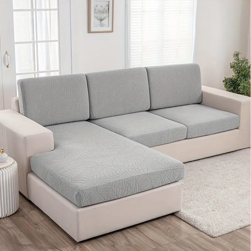 Wasserdichter Jacquard-Sofabezug mit großem Blatt-Design, einziehbar, waschbar, langlebig, elastisch, für alle Jahreszeiten, universeller Möbelschutz für moderne Heimdekoration