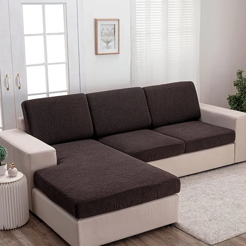 Wasserdichter Jacquard-Sofabezug mit großem Blatt-Design, einziehbar, waschbar, langlebig, elastisch, für alle Jahreszeiten, universeller Möbelschutz für moderne Heimdekoration