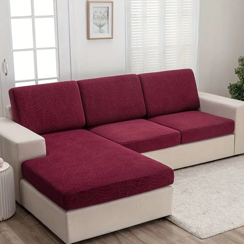 Wasserdichter Jacquard-Sofabezug mit großem Blatt-Design, einziehbar, waschbar, langlebig, elastisch, für alle Jahreszeiten, universeller Möbelschutz für moderne Heimdekoration