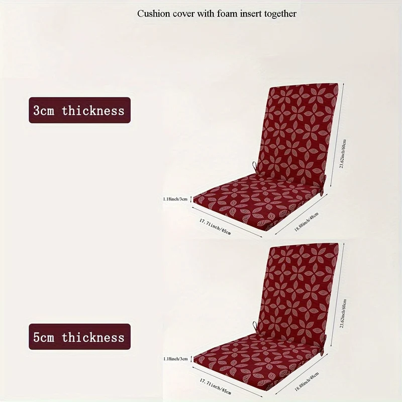 Kissen mit hoher Rückenlehne für Schaukelstühle im Freien, saisonaler Ersatz mit elastischem Rücken, zufällige Geometriemuster, Heimdekoration, Stuhlkissen