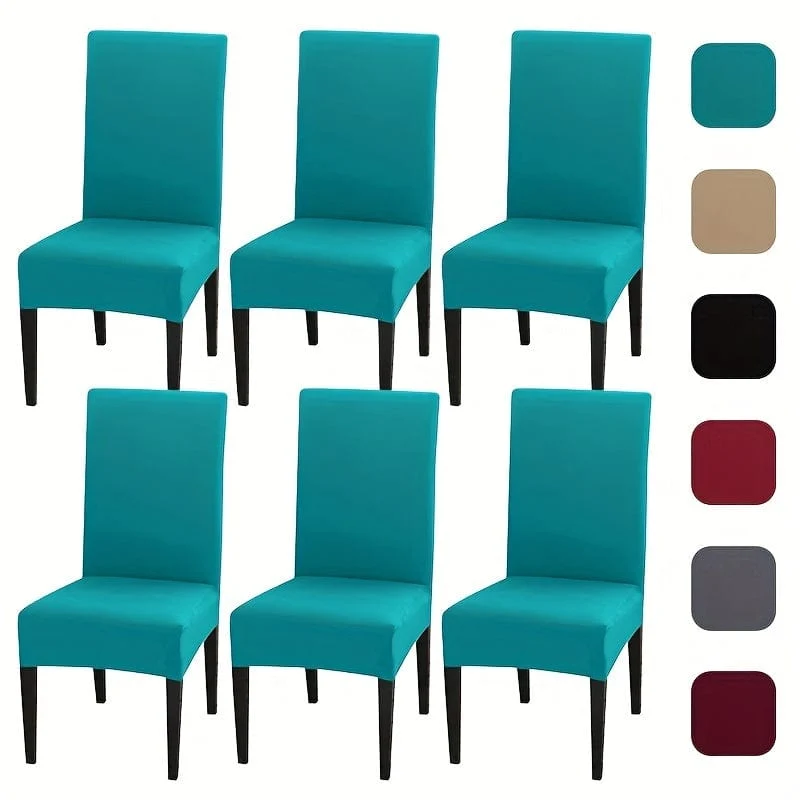 4-teiliges Set/6-teiliges Set, Milchseide, elastisch, für Zuhause, Küche, Esszimmer, Stuhlbezug, Stuhlbezug, Möbelschutz für Hochzeit, Büro, Wohnzimmer, Hotel, Heimdekoration