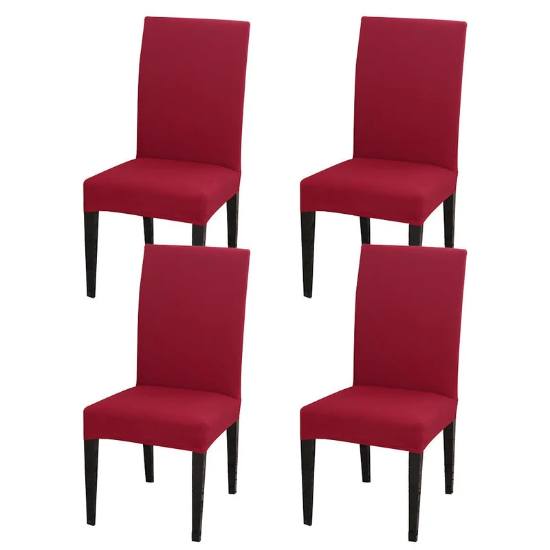 4-teiliges Set/6-teiliges Set, Milchseide, elastisch, für Zuhause, Küche, Esszimmer, Stuhlbezug, Stuhlbezug, Möbelschutz für Hochzeit, Büro, Wohnzimmer, Hotel, Heimdekoration