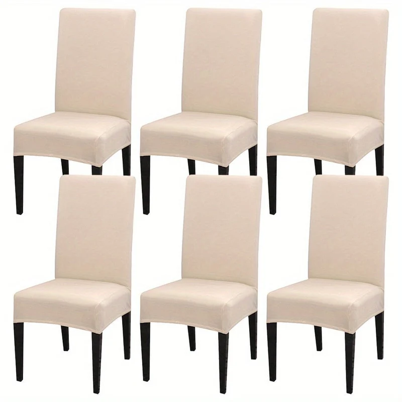 4-teiliges Set/6-teiliges Set, Milchseide, elastisch, für Zuhause, Küche, Esszimmer, Stuhlbezug, Stuhlbezug, Möbelschutz für Hochzeit, Büro, Wohnzimmer, Hotel, Heimdekoration