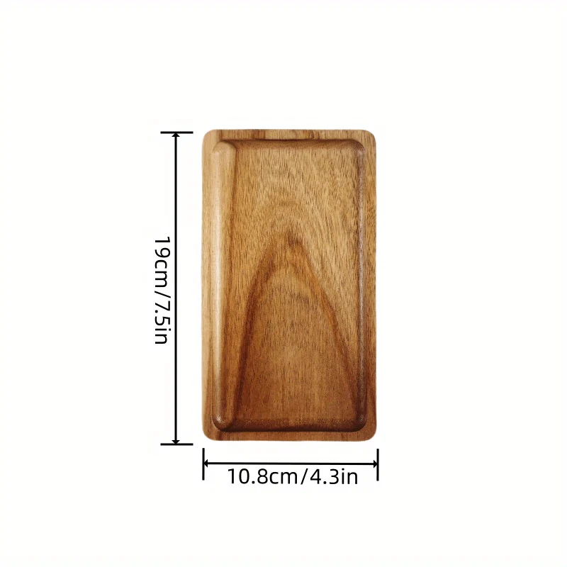 1-teiliges Tablett aus Akazienholz zum Servieren von Speisen, Snacks, Getränken, Sushi, Steak, Pizza, Desserts, Kuchen und Brot, Frühstückstablett, Kaffeetablett, Teetablett, rechteckige Platten mit leicht zu tragendem, gerilltem Griff, Heimküchenzubehör