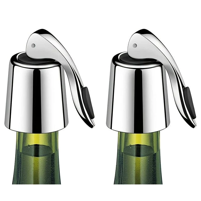 2 Stück Weinflaschenkorken aus Edelstahl, Korken für frische Rotweine, Metallkorken, Sektkorken