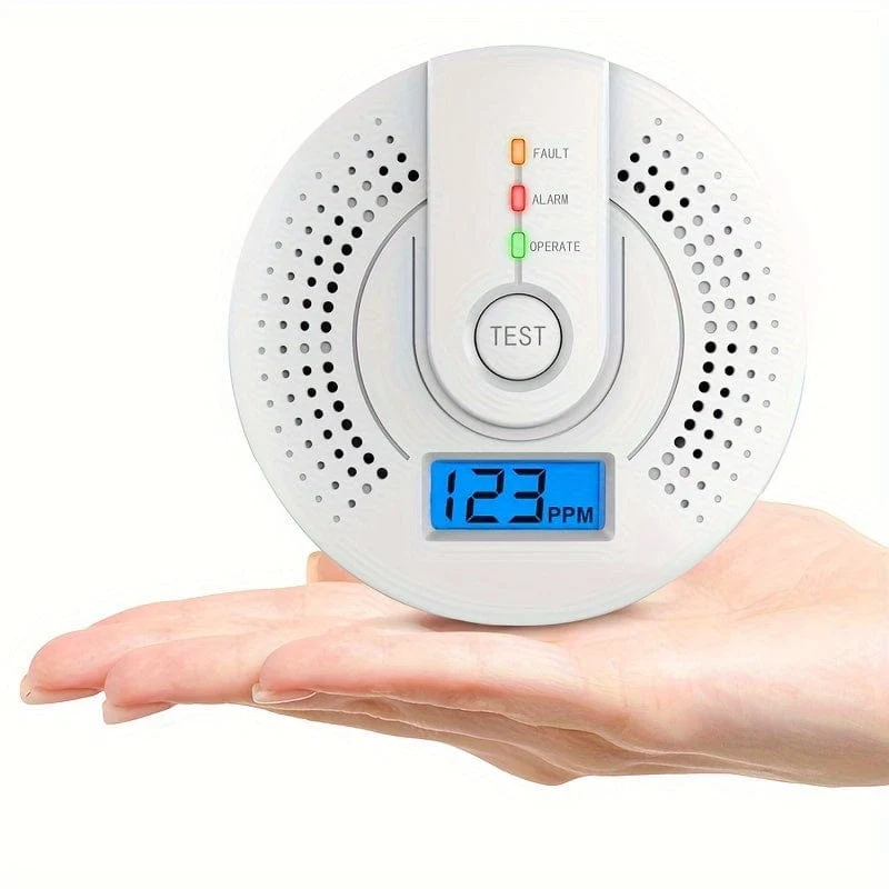 1 Stück Kohlenmonoxidmelder, Kohlenmonoxidmelder, CO-Alarmmelder, Monitor, batteriebetrieben, mit Digitalanzeige für Haus, Küche, Restaurant, Hotel