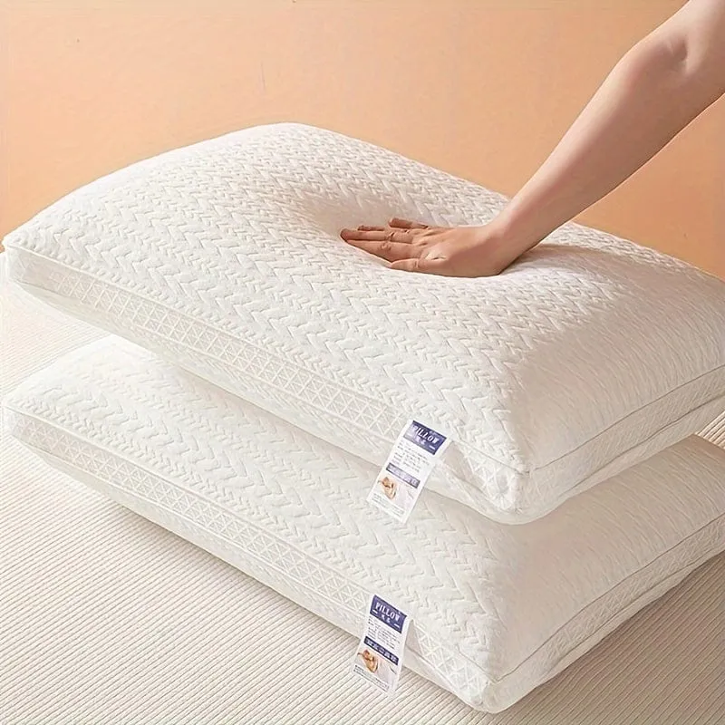 1 Stück bequemes und stützendes Bettkissen mit Netzrand und Weizenohrgitter-Design zur Unterstützung von Nacken und Schulter – perfekt für Gästezimmer und Heimdekoration