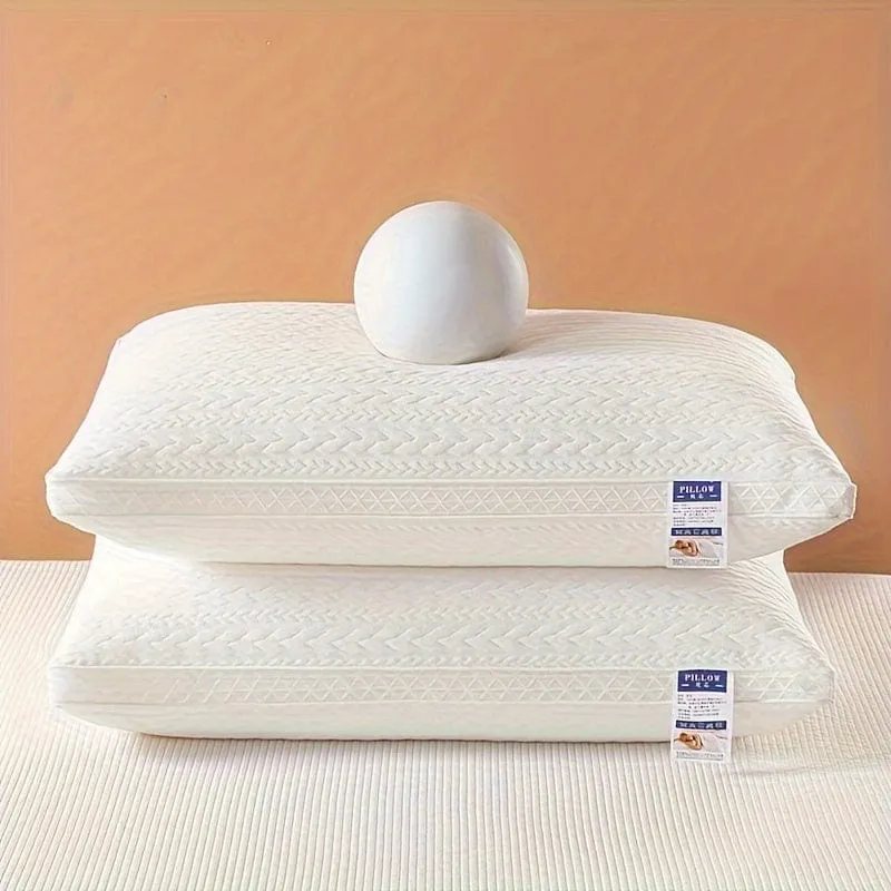 1 Stück bequemes und stützendes Bettkissen mit Netzrand und Weizenohrgitter-Design zur Unterstützung von Nacken und Schulter – perfekt für Gästezimmer und Heimdekoration